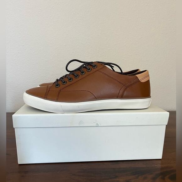 New Men's Coach leather sneaker Perkins Soft Port saddle brown size 8.5 - Picture 4 of 12
